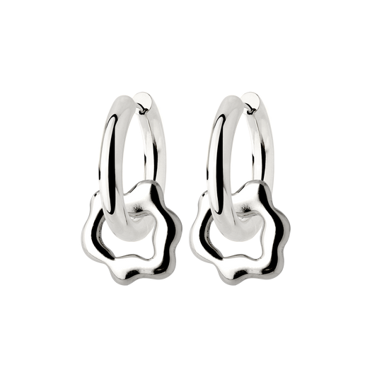 Chunky Melting Donut Hoop Set Medium Silver