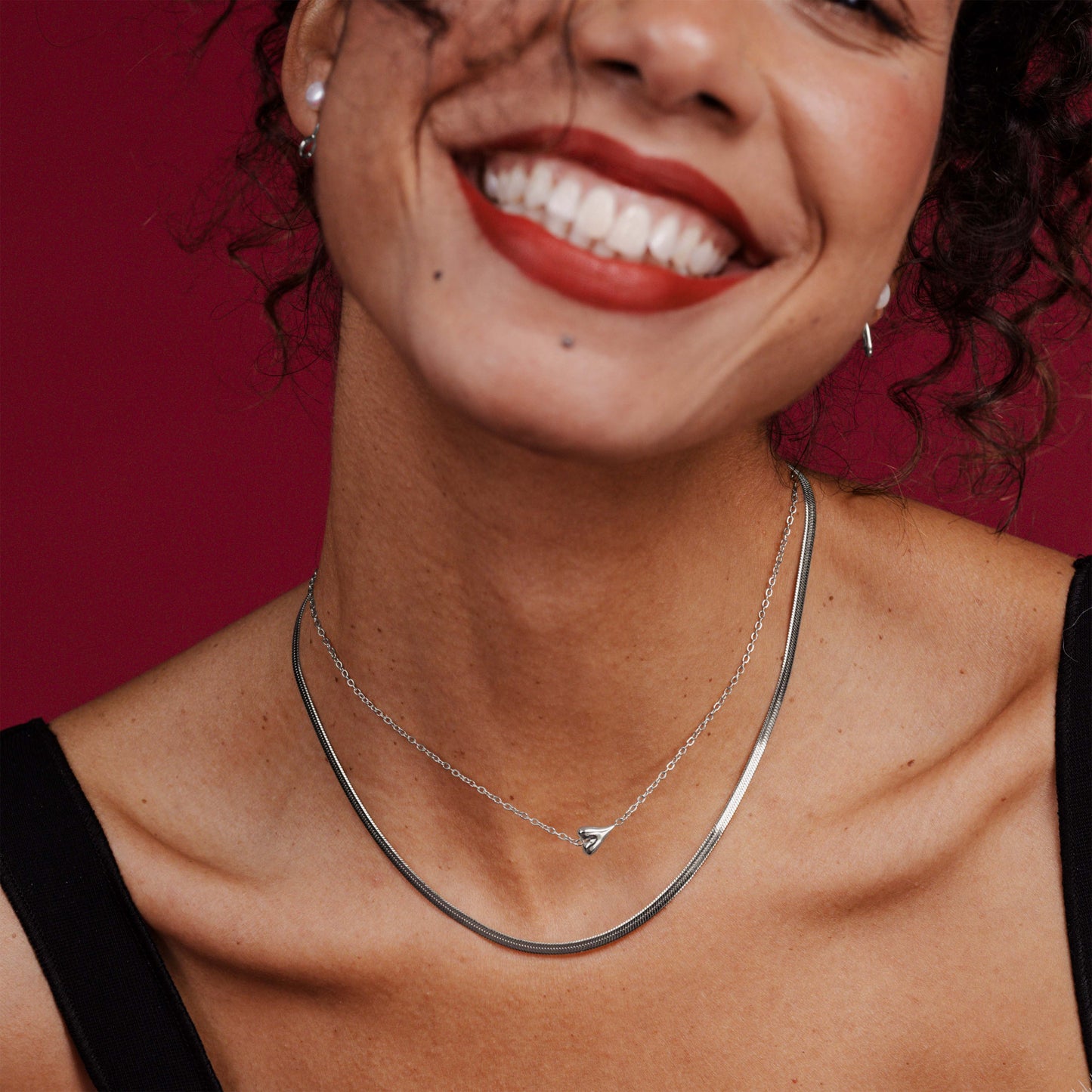 Flowy Heart Necklace Bundle Silver