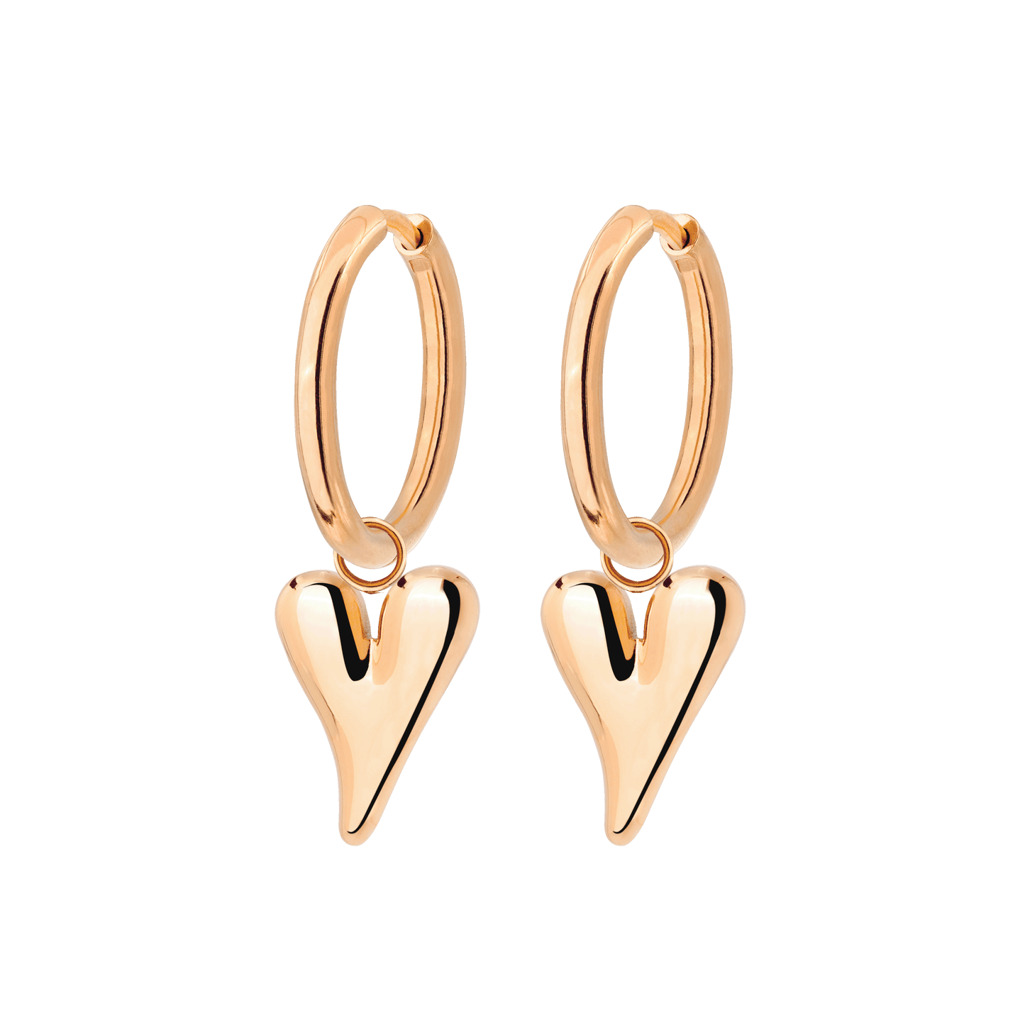 Flowy Heart Hoop Set Medium Rose Gold