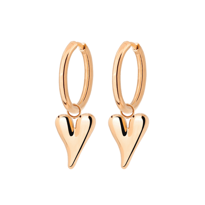 Flowy Heart Hoop Set Medium Rose Gold