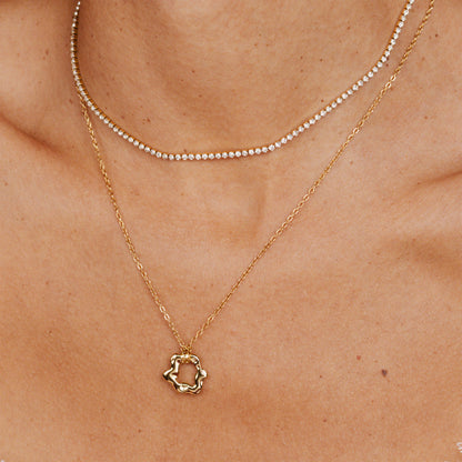 Melting Donut Necklace Gold