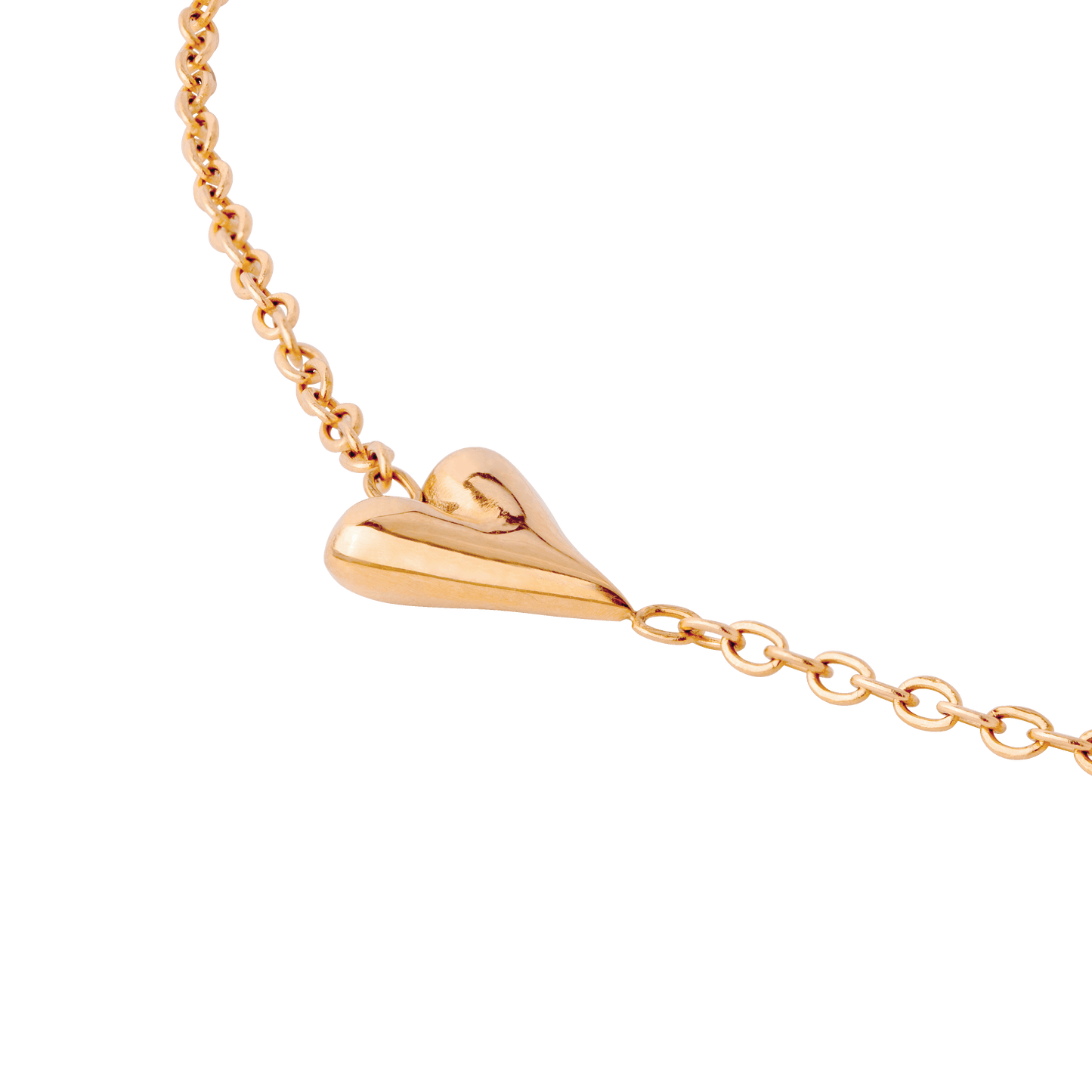 Flowy Heart Necklace Rose Gold