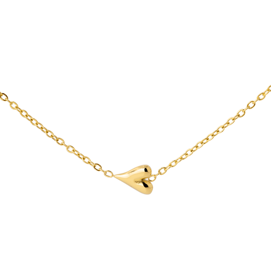 FREE Flowy Heart Necklace Gold