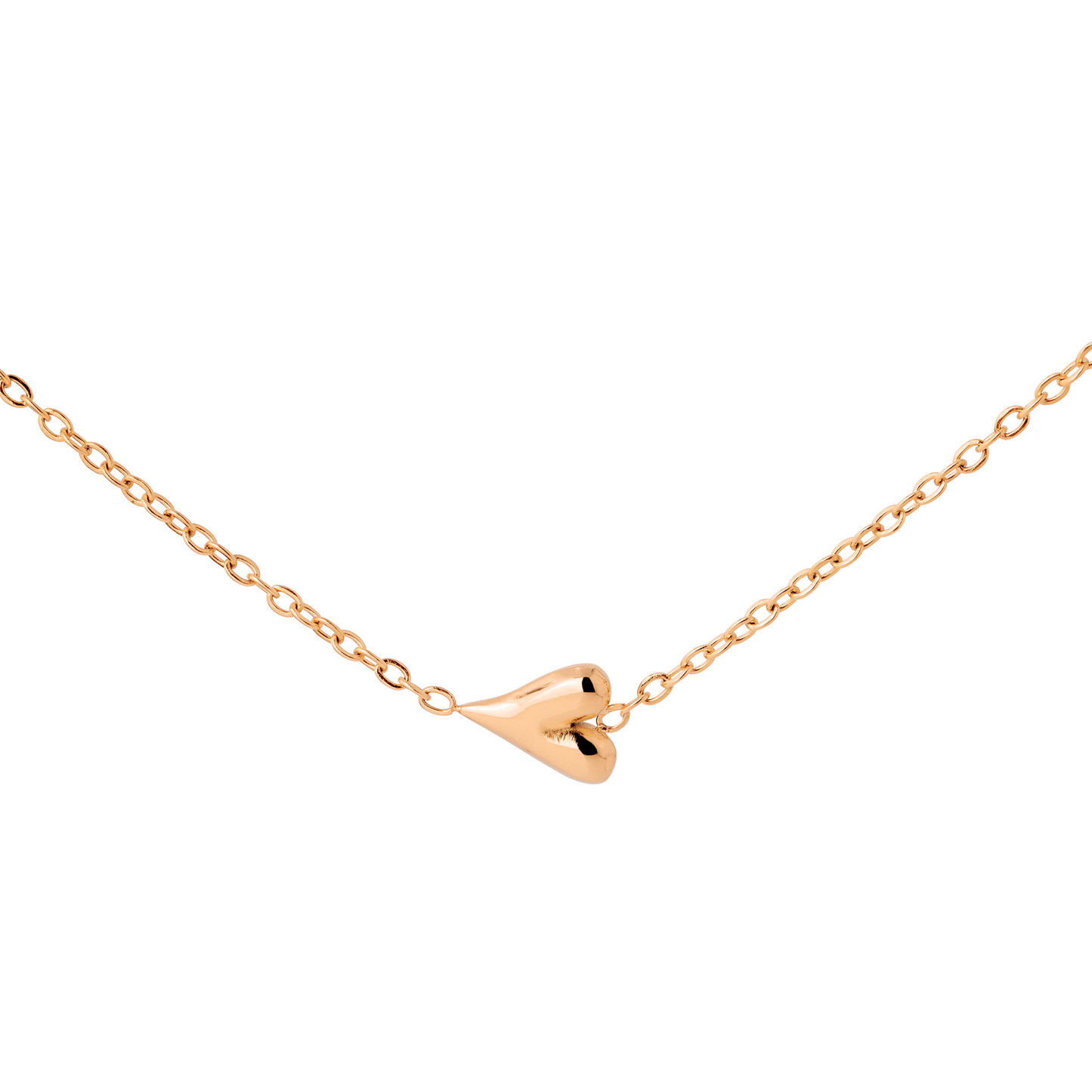 Flowy Heart Necklace Rose Gold