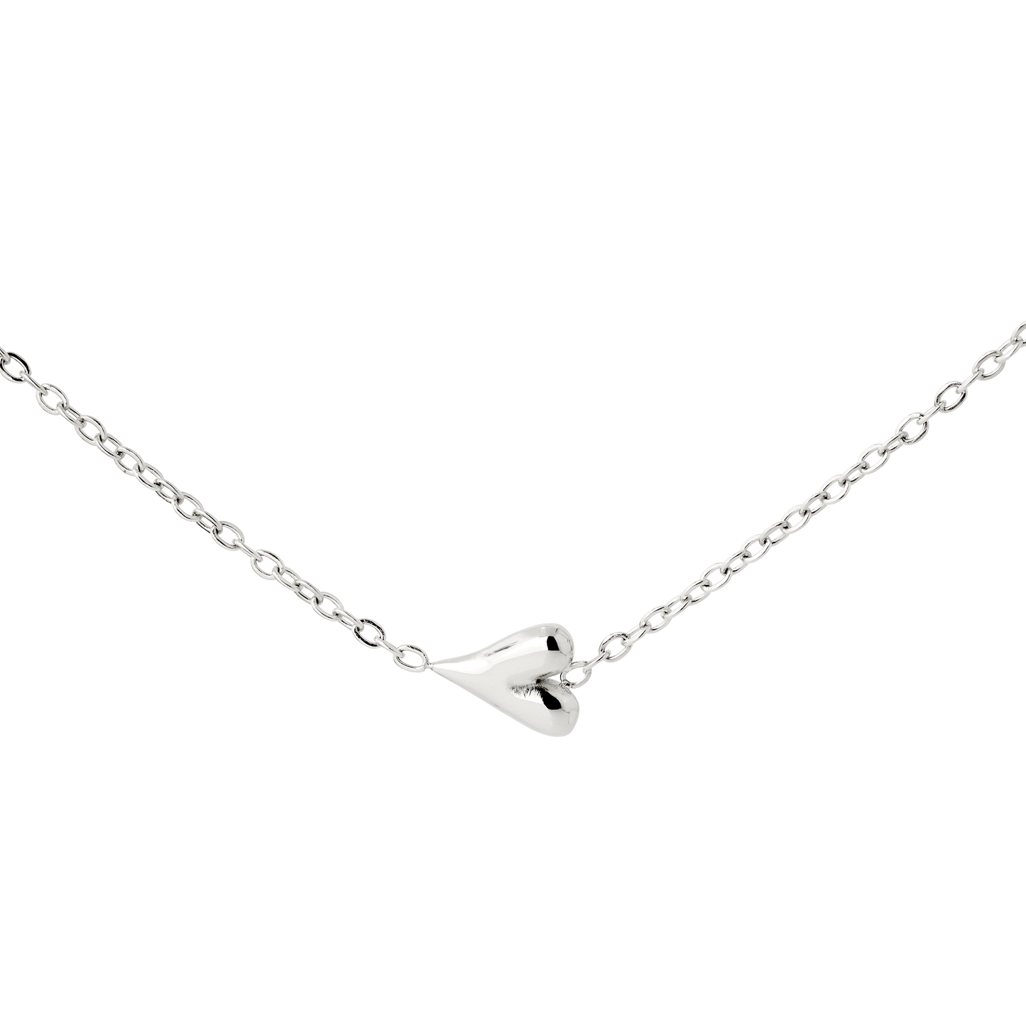Flowy Heart Necklace Silver