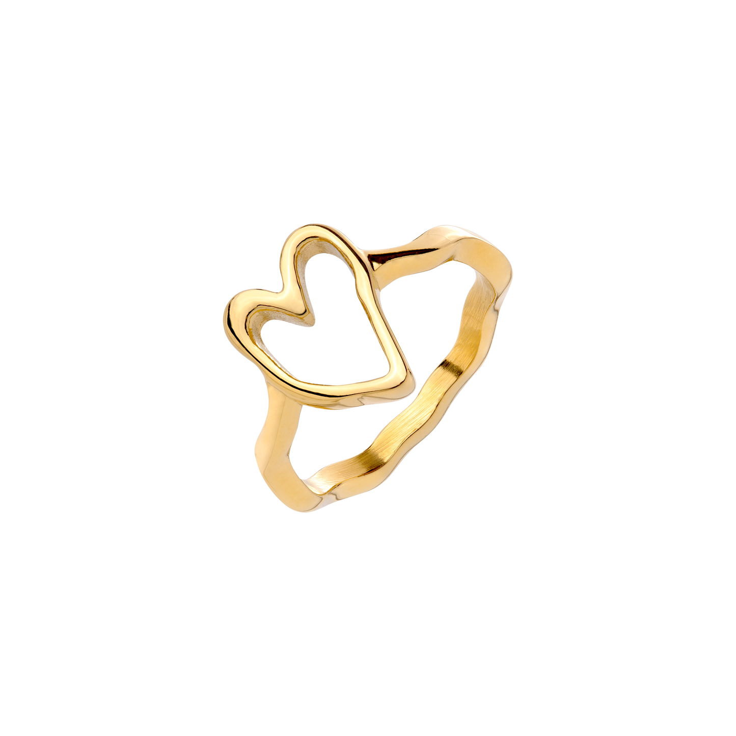 Flowy Heart Ring Gold