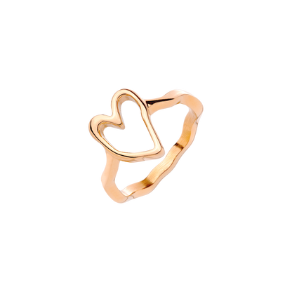 Flowy Heart Ring Rose Gold