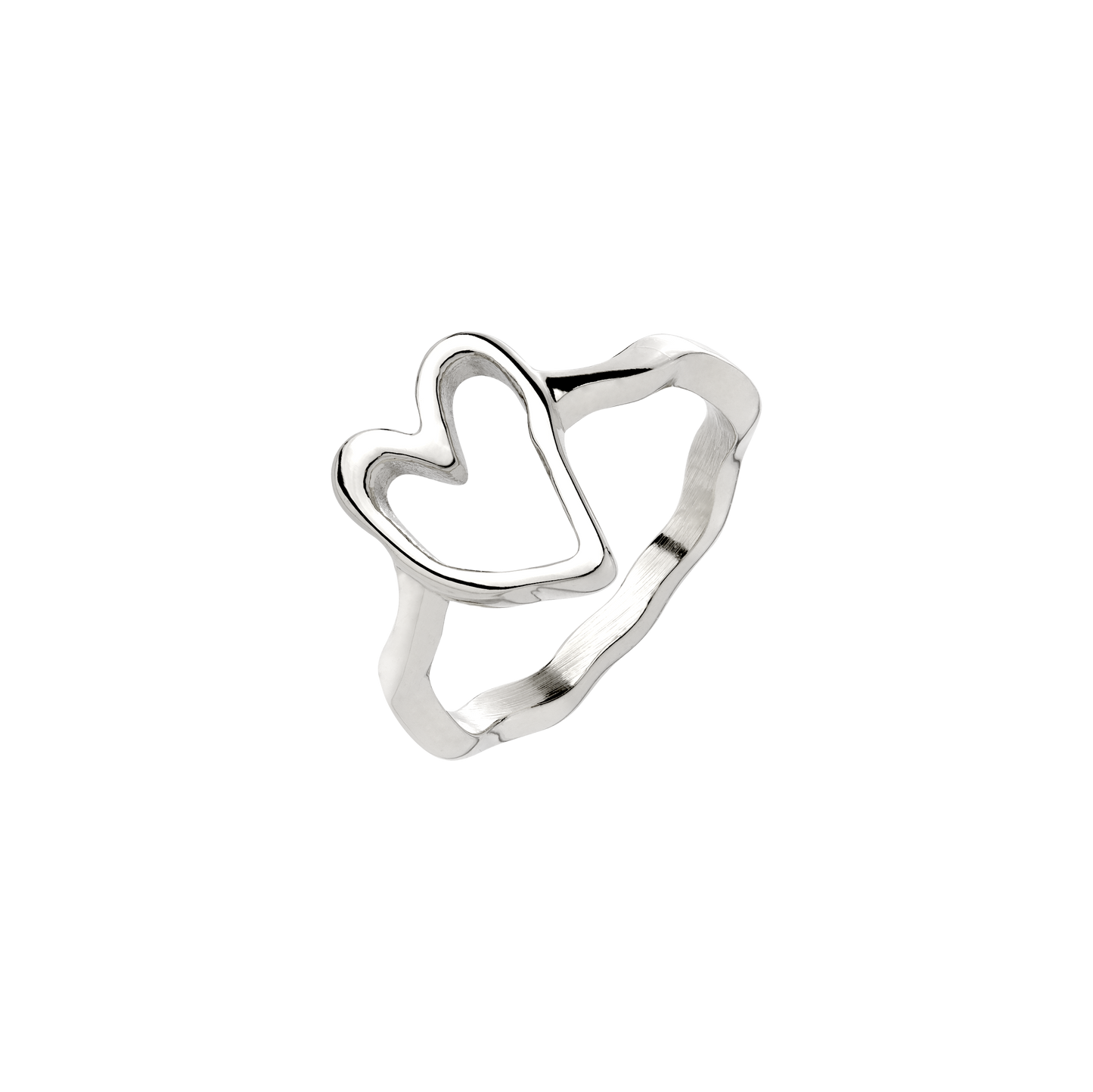 Flowy Heart Ring Silver