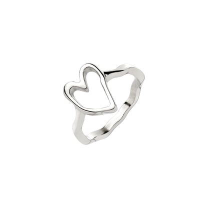 Flowy Heart Ring Silver