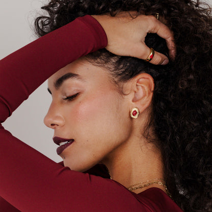 Scarlet Treasure Studs Gold