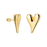 Flowy Heart Studs Large Gold