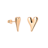 Flowy Heart Studs Small Rose Gold