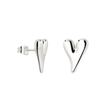 Flowy Heart Studs Small Silver