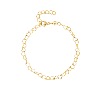 Heart after Heart Bracelet Gold