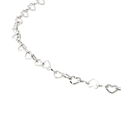 Heart after Heart Necklace Silver