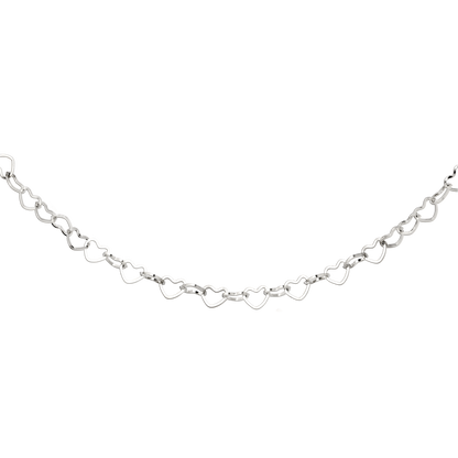 Heart after Heart Necklace Silver