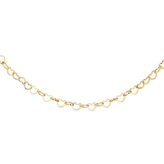 Heart after Heart Necklace Gold