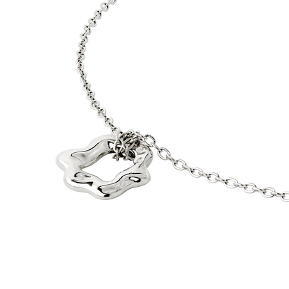 Melting Donut Necklace Silver