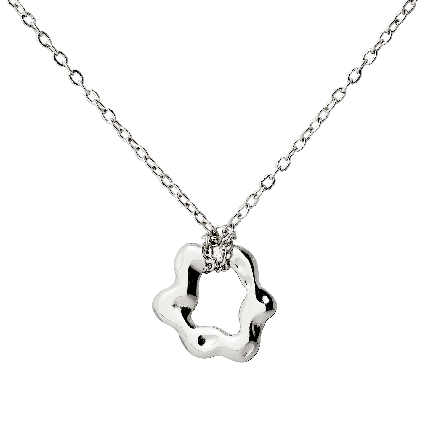 Melting Donut Necklace Silver