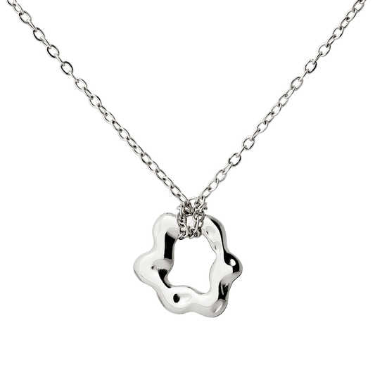 Melting Donut Necklace Silver