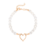 Melting Heart Pearl Bracelet Rose Gold