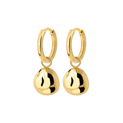 Molten Coin Hoop Set Small Gold