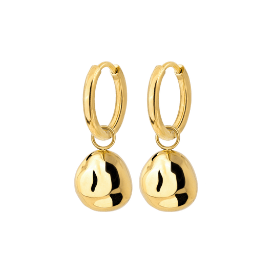 Molten Coin Hoop Set Small Gold