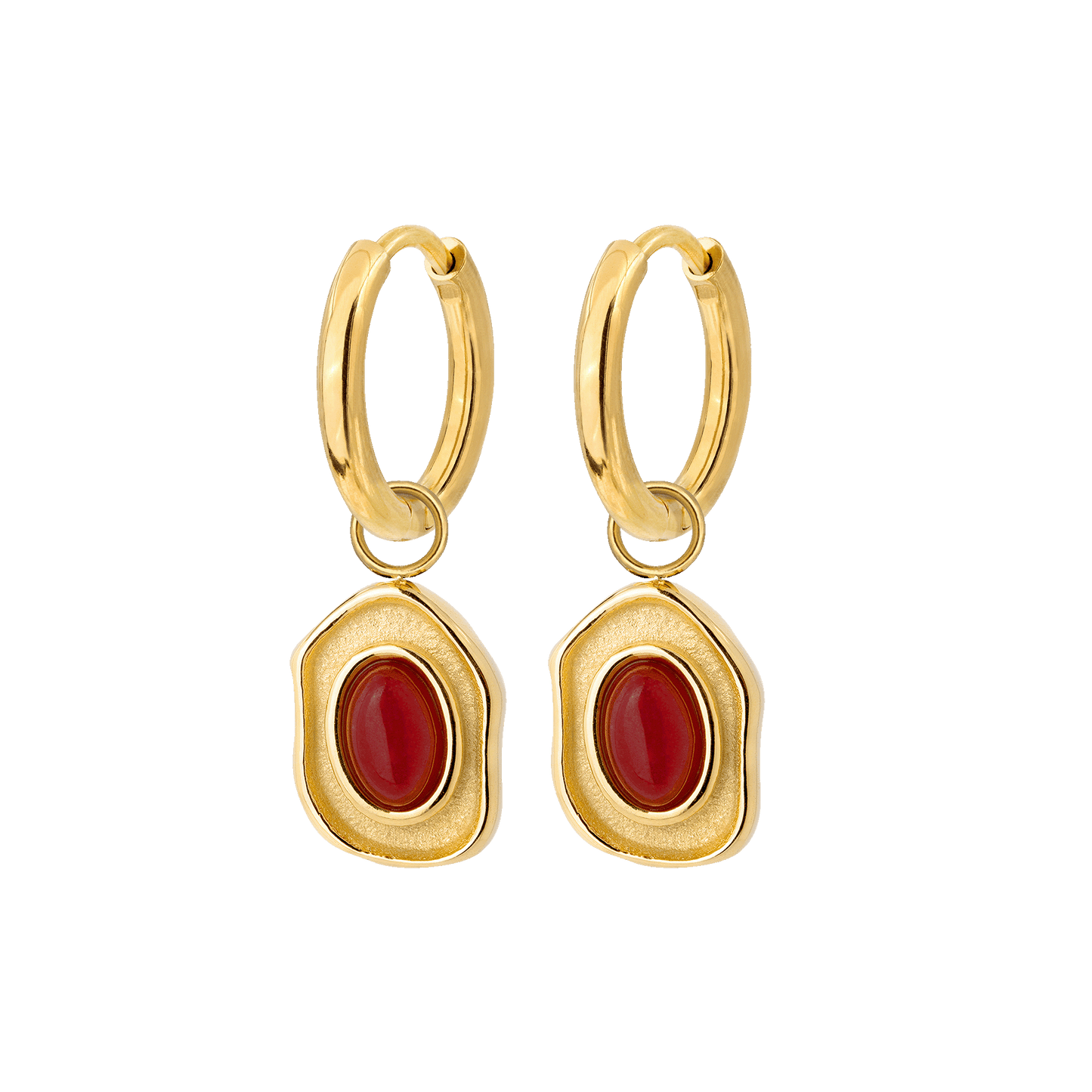Scarlet Treasure Hoop Set Small Gold
