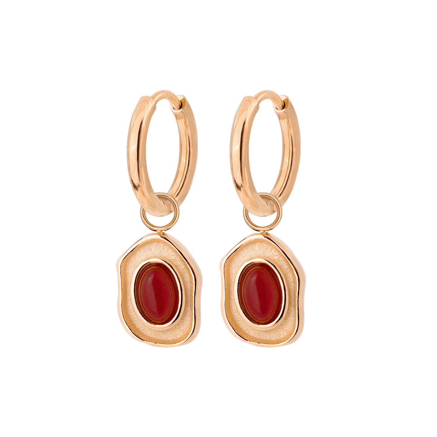 Scarlet Treasure Hoop Set Small Rose Gold