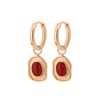 Scarlet Treasure Hoop Set Small Rose Gold