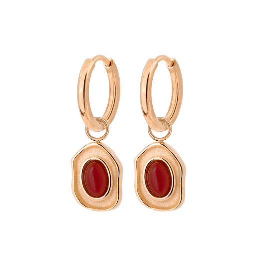 Scarlet Treasure Hoop Set Small Rose Gold