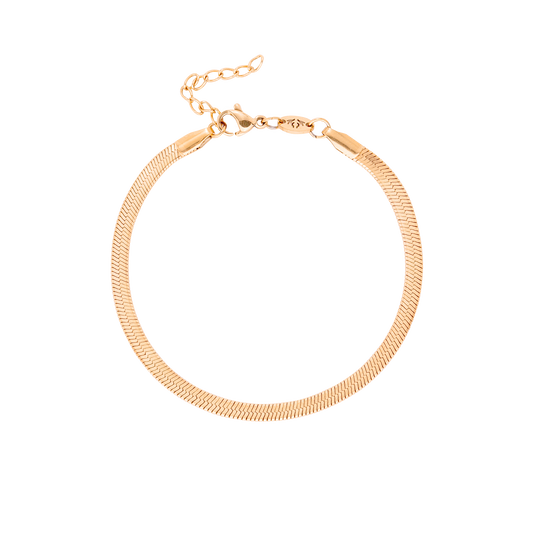 Slim Herringbone Bracelet Rose Gold