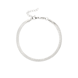 Slim Herringbone Bracelet Silver