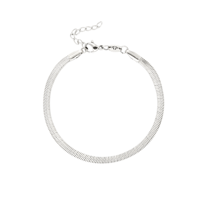 Slim Herringbone Bracelet Silver