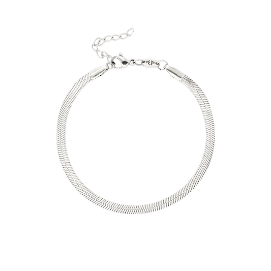 Slim Herringbone Bracelet Silver