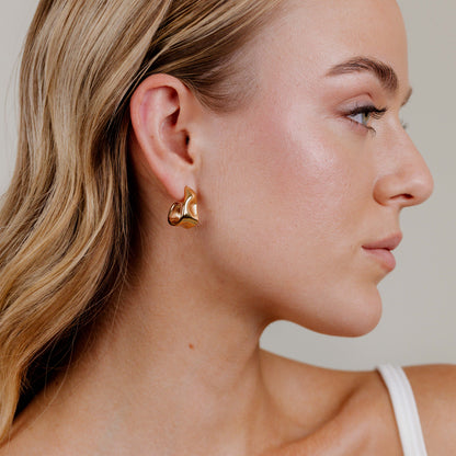 Liquid Shape Studs Rose Gold