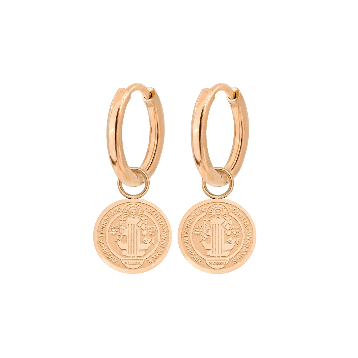 Coin Hoop Set Small Rose Gold