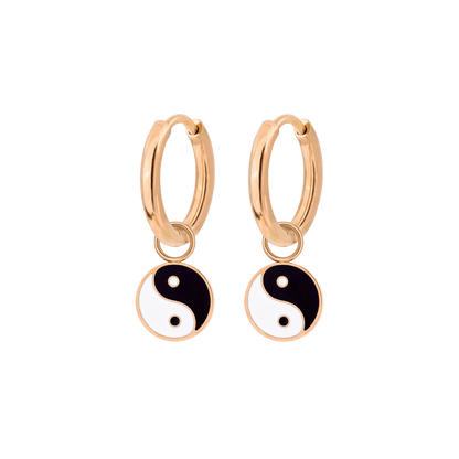 Yin & Yang Hoop Set Small Rose Gold