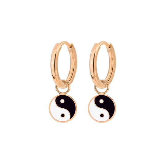 Yin & Yang Hoop Set Small Rose Gold