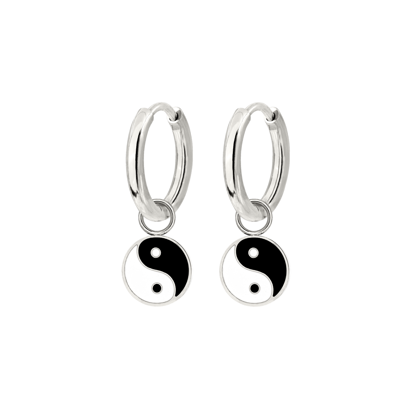 Yin & Yang Hoop Set Small Silver