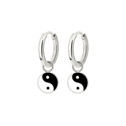 Yin & Yang Hoop Set Small Silver