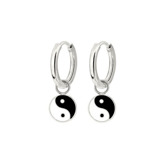 Yin & Yang Hoop Set Small Silver