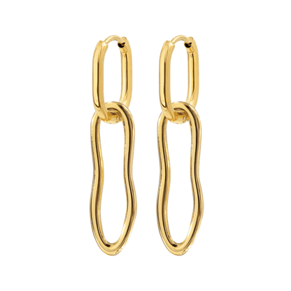 Blending Shapes Oval Hoop Set Baby Gold