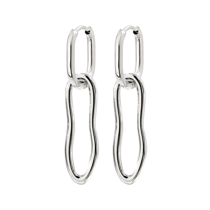 Blending Shapes Oval Hoop Set Baby Silver