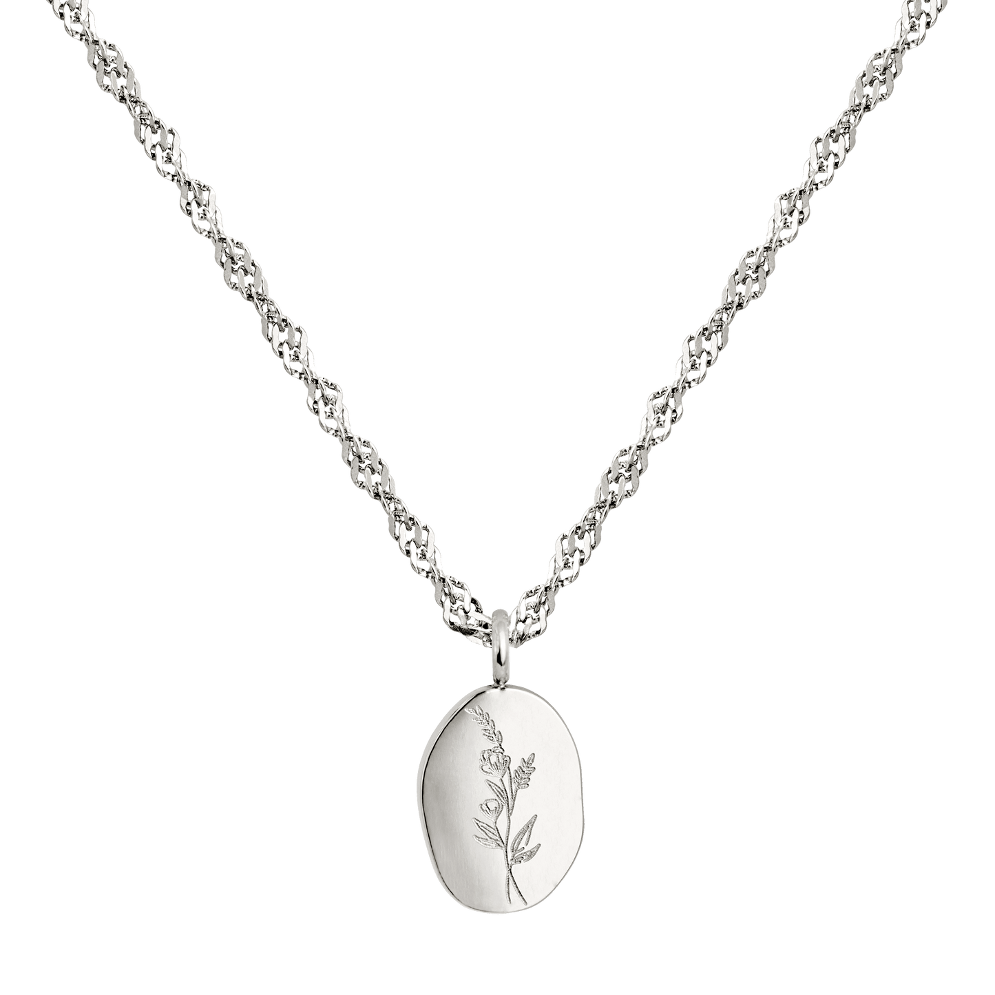 Bouquet Coin Necklace Silver