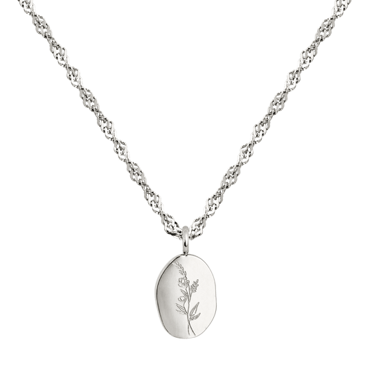 Bouquet Coin Necklace Silver