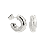 Bulky Hoop Studs Silver