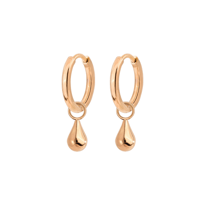 Drop it Hoop Set Small Rose Gold