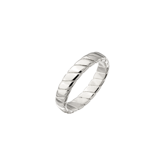 Flat Stripe Ring Silver