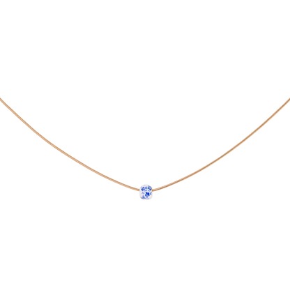 Flower Tile Necklace Rose Gold